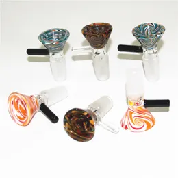 Wig Wag Smoking Glass Bowl With Handle 14mm 18mm Male Heady Slide Bong Bowls Piece Accessories For Bongs Water Pipes