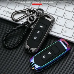 Galvanized Alloy Car Key Case för 3 6 Axela CX-5 CX-7 CX3 CX5 CX7 CX9 RX8 MX Smart Remote Fob Cover Keychain Protector Bag