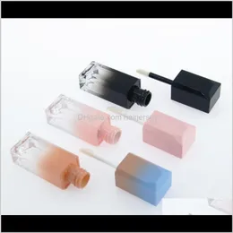 Flaskor Packing Office School Business Industrial Drop Leverans 2021 5 ml Fyrkantig Tom Lip Gloss Tube Gradient Plast Elegant Läppstift