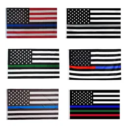 3×5フィートブラックアメリカの国旗ポリエステル四分の一覧になる米国歴史的保護バナー旗両面屋内屋外6色