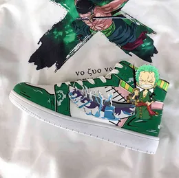 Nxy męskie buty vulcanize zoro luffy chaussures vulcanises une pice pour hommes, koszyki montantes, dcontractes, antidrapantes, Avec Dessin Anim 0209