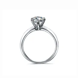 925 Sterling Silver Ring Classic Style Diament Biżuteria Moissanite Wedding Rocznica dla kobiet