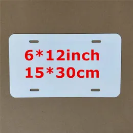 Süblimasyon Alüminyum Lisans 6 * 12 inç Beyaz Boş Metal Araba Plakası Isı Transfer Marka DIY Sürücü Lisansı Hava A12