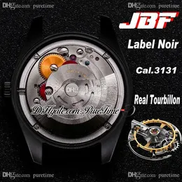 JBF Custom Label Noir A3131 Autentisk Tourbillon Automatisk Mens Watch Grå Dial Oyster DLC / PVD Steel Bracelet Super Edition Klockor Puretime