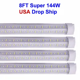 8Ft T8 V-förmige LED-Kühlerröhrenleuchte 2835 Integrierte LED-Röhren mit hoher Helligkeit, doppelseitige Fluoreszenzbeleuchtung, festverdrahtete Shop-LED-Leuchten für die Werkstatt