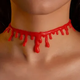 Halloween cosplay röd blodande choker halsband prank rekvisita hängsmycke halsband chokers europe smycken för kvinnor gåva