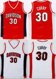 メンズナイツスティーブンカレー30高校バスケットボールジャージ安いDavidson Wildcat Collegeステッチバスケットボールのシャツ