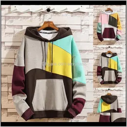 Hoodies sweatshirts mens kläder kläder dropp leverans 2021 stil hänger hooded lösa stygnvatten trendig färg matchande par vinter sp