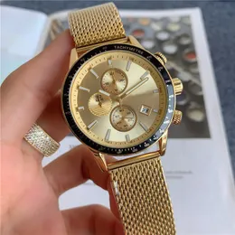 풀 브랜드 손목 시계 남자 고급 로고 시계와 함께하는 다기능 스타일의 스테인레스 스틸 캘린더 석영 소형 다이얼은 작동 할 수 있습니다. bs 22