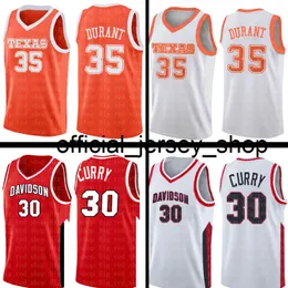 Stephen 30 Curry Mens 35 Kevin Durant jersey College NCAA University Red White College Basketball Wears Cheap wholesale