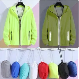 Männer Frauen Sommer Quick Dry Anti-UV Dünne Ultra-Licht Reflektierende Camping Jacke Haut Mantel Windjacke Wandern Jacke Custom 211112