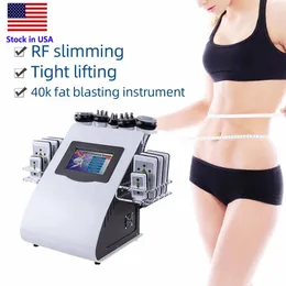 6 i 1 Ultrasonic Vacuum Cavitation Slimming Machine RF 40K Fettkroppsformningsmaskin med ansiktslyftning Skönhetsutrustning