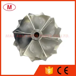 K16 5324-123-2202 49.52/61.98mm 6+6 blades High Performance Forward Turbocharge Turbo Billet Compressor wheel/Aluminum 2618/Milling compressor wheel for Cartridge