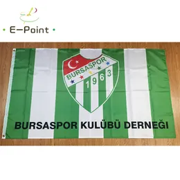 터키 BursaSpor SK 플래그 3 * 5ft (90cm * 150cm) 폴리 에스터 플래그 배너 장식 비행 홈 정원 축제 선물