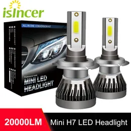 Car Headlights 1 Pair H7 Led Headlight Bulb Kit 100W 20000LM Pure White Bulbs 6000K 12V Headlamps Auto Fog Head Lamp Lights