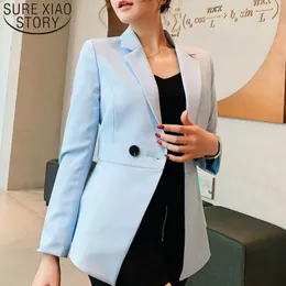 Blazers And Jackets Solid Office Lady Work Wear Green Formel Coats Women V-Neck Single Button Formal 5022 80 210415