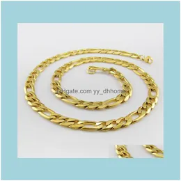 Catene Collane Pendenti Catene di gioielli Moda Uomo Collana a catena a maglia maschile Oro Acciaio inossidabile Hollow Figaro Snake Gioielli cubani Drop D