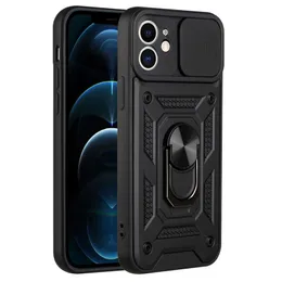 Magnetic Kickstand Cases Ring Holder Shockproof Protective Case with Slide Camera Cover for iPhone 14 13 Pro Max 12 11 7 8 Plus XS XR