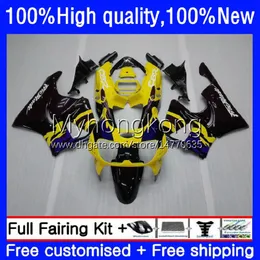 Fairings Kit för Honda CBR 893RR 900RR 893 900 CC CBR900RR 89-93 Bodys 36NO.6 CBR893RR Gul Svart 89 90 91 92 93 CBR900 CBR893 RR 1989 1990 1991 1992 1993 OEM Kroppsarbete