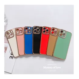 Luxury Plating Soft TPU Cases For Iphone 15 14 Max 13 Pro 12 11 X XS XR 8 7 Plus Covers Fine Hole Bling Fashion Metallic Chromed Electroplate Gel Mobile Cell Phone Back Skin