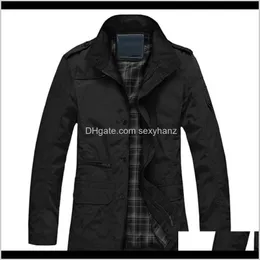 Giubbotti Capispalla Cappotti Abbigliamento uomo Abbigliamento Consegna drop 2021 M-5XL Uomo Giacca lunga casual di grandi dimensioni Primavera Autunno Affari maschile Windbrea