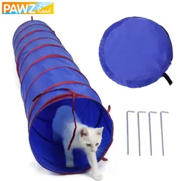 2M Dia 30CM Pet Cat Tunnels Toys for Cats Small Dogs Foldable Funny Cat Dog Tunnels Toys Passageway Tubes Kitten Puppy Outdoors 210929