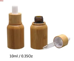 50PS / Lot Partihandel 10 ml Tom naturlig bambu Trä Glas Dropperflaska Refillerbar GRATIS Tool 1 Funnel + 1 Soft Tube SN041GOODS