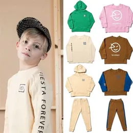EnkeliBB Kids Casual Sweatshirt and Sweatpants Wyn Children Fashion Tops Autumn Spring Stylish Toddler Boy Girl Clothing 211110