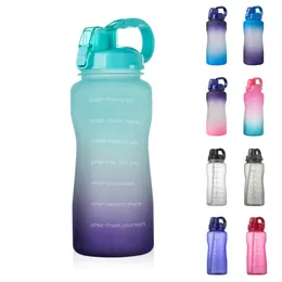 2000 ml Sporty Plastikowe Outdoor Water Butelka z Skala czasu Waterbottle Cup Plastics Picie butelki Kolorowe Wll874