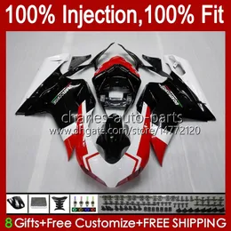 Injektionsfeedningar för Ducati 848 1098 1198 S R 848R 1198R Bodywork 18No.0 848s 1098S 2008 2008 2009 2010 2011 2012 1098R 1198S 07 08 09 10 11 12 OEM BODY KIT Factory Red