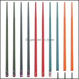 Flatware Kitchen, Dining Bar Home & Gardenpairs Japanese Style Chopsticks Set Reusable Fiberglass Safe Color Chop Sticks With Non-Slip Desig