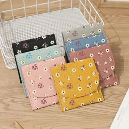 Summer Fresh Multi-Color Flower Wallet Fashion Simple Multi-Card Verticle for Women Mini Ultra-thin Buckle Coin Purse Cards Case