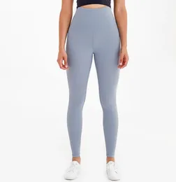 Lu Lu Lemen Yoga Super High midja Leggings Gymkläder Kvinnor Capris Svett Wicking Naken Feeling Running Fitness Pants Tights