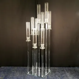 Romantyczna ozdobna podłoga Crystal Candelabras z koralikami do środka ślubu z fabryki, dostawy imprez Seniu603