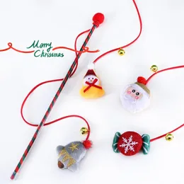 Cat Toys Christmas Toy Interactive Feather Bell Teaser Stick Wand Funny Pet Indoor Plush Accessories281x