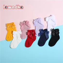 Lawadka 4Pairs/Lot 0 to 5Years Summer Kids Girls Socks Fashion Cotton Soft Princess Children's Bow Floor Short Socks for Girls 211028