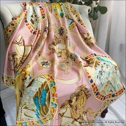 Scarves Pure Mulberry-Silk Scarf Large Foulard Femme Soie de Marque Luxe Designer Raw Edge Scarfs Kvinnors 110 110cm