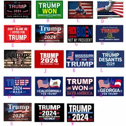 Trump 2024 Flagga Gör Amerika Bra igen USA: s presidentval Banners 2nd Ändringsförslag Vintage Amerikanska flaggor Gratis DHL Ship 100PCS HH21-589