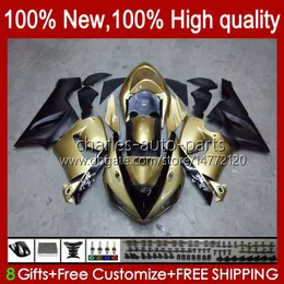 Moto champagne lager kropp för kawasaki ninja oem zx600c zx636 zx 6r 6 r 600cc 05-06 karossor 7no.127 ZX600 ZX 636 ZX-6R 2005 2006 ZX-600 ZX-636 600 CC ZX6R 05 06 ABS FAIRING KIT