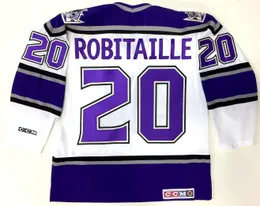 Custom Stitched LA Kings Hockey Jersey Robitaille #20, Blake #4