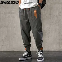 Single Road Męskie Spodnie Harema Mężczyźni Moda Baggy Bawełna Hip Hop Joggers Japońskie Spodnie Streetwear Spodnie Mężczyzna Cargo Spodnie dla mężczyzn 210930