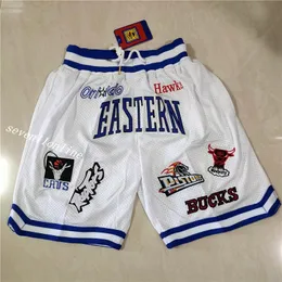 2021 Just Basketball White Color Wschodnie krótkie spodnie dresowe sportowe spodnie zamek błyskawiczne z kieszenią bioder popowe pantelones Cortos de Baloncesto Pantalones Deportivos