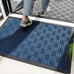 Carpets Faroot Floor Mat Cor Solid Anti-Slip Retângulo Porta do carpete Pad para o mercado de escritório em casa azul cinza