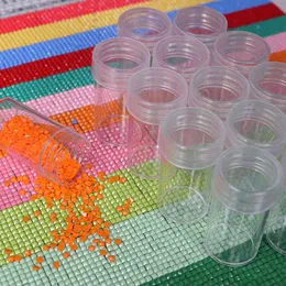 60Pcs Empty Bottles Transparent Diamond Painting Beads Storage Embroidery Container Box Bottle Accessories Of Rhinestones 210330