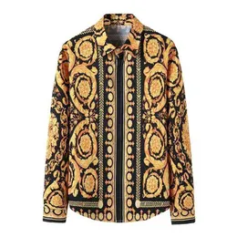 Luxury Royal Shirt Men Märke Långärmad Mens Klänning SHIRTS Barock Blomstryck Tröja Mänparty Formell skjorta Camisas Hombre 210714