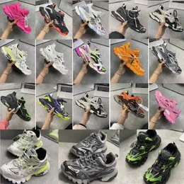 Män Kvinnor Sko Casual Track 2 Sneakers 19FW Track2 Vit Lace-up Jogging Sneakers 3M Triple S Chaussures Walk 43ZQ #