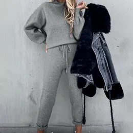 Nibesser Tracksuit Women 2 Piece Set Höst Winter Pullover Hoodie + Långbyxor Sports Suit Kvinnlig Sweatshirt Sportkläder Dräkt Y0625