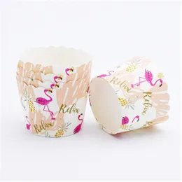 50pcs Flamingo Cupcake Wrapper Paper Dessert Cupcake Liner Baking Cup Tray Wedding Caissette Muffin Cupcake Paper Cup Case