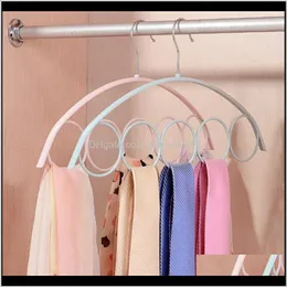 Wieszaki Regały Szal Szalik Krawat Opasia 5 Ring Rack Organizator Holder Hook Display Hanger 41 * 23 cm Drop Sieniu # 1 3FWK 0Sueo