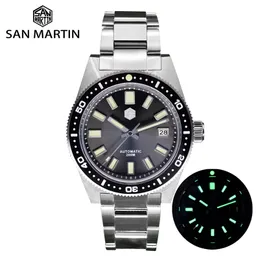 San Martin 62mas V4 41mm Diver Mens Watch Sapphire Glass Applied NH35 Automatic Mechanical Watches Bracelet Date 20Bar Lume 210804